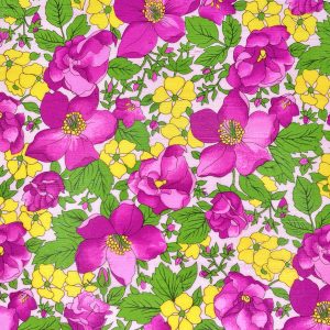 SETA STAMPA FIORI FUCSIA