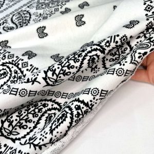 Felpa Certificata GOTS stampa bandana bianca