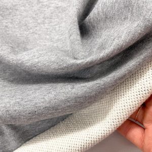 Felpa in cotone Certificata GOTS grigio mèlange morbidissima