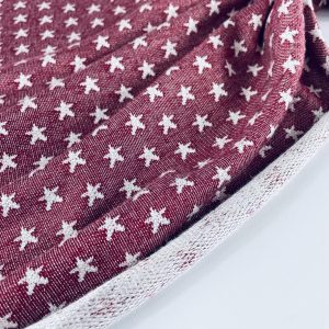 Felpa con stelline bordeaux Certificata GOTS