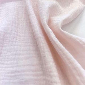 Mussola in cotone rosa cipria Certificata GOTS