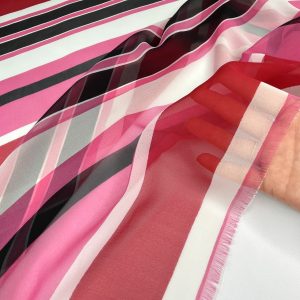 SETA A RIGHE FUCSIA E ROSSE