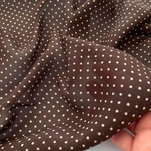 GEORGETTE SETA POIS AVORIO