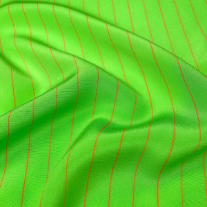 SETA VERDE CON RIGA ARANCIO