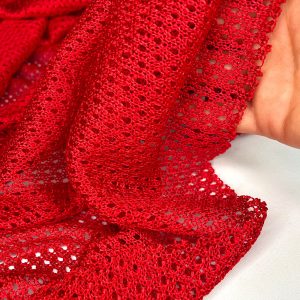 Maglia di viscosa lavorata rosso Valentino