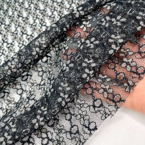 PIZZO BASE TULLE NERO E TORTORA