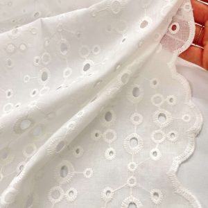 Sangallo avorio in cotone con doppio smerlo, meraviglioso per top, abiti e gonne anche con balze
