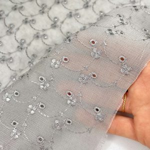 Sangallo in voile grigio perla