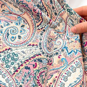 GABARDINE COTONE STAMPA PAISLEY SALMONE