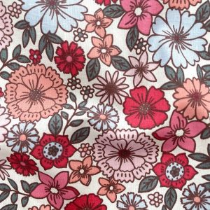 Cotone Certifcato GOTS con stampa a fiori colorati