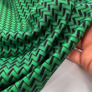 Jersey con lavorazione jacquard stile Bottega Veneta in verde e nero