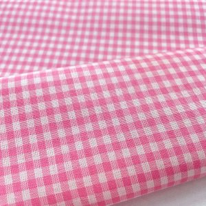 Cotone a scacchi Vichy rosa certificato Oeko-Tex